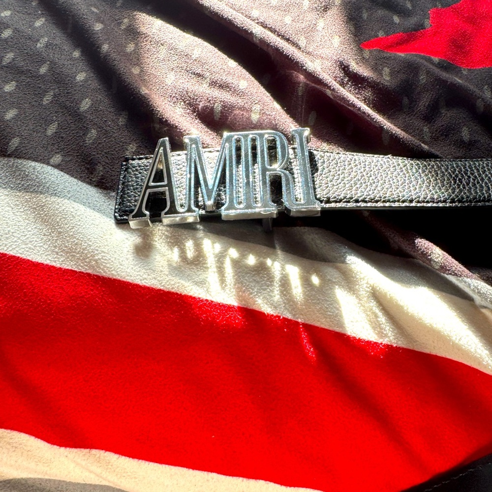 AMIRI Black and Silver Belt